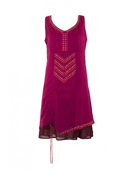 Cotton patch dress with lining