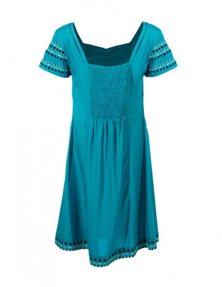 Rayon modal dress with embroideries