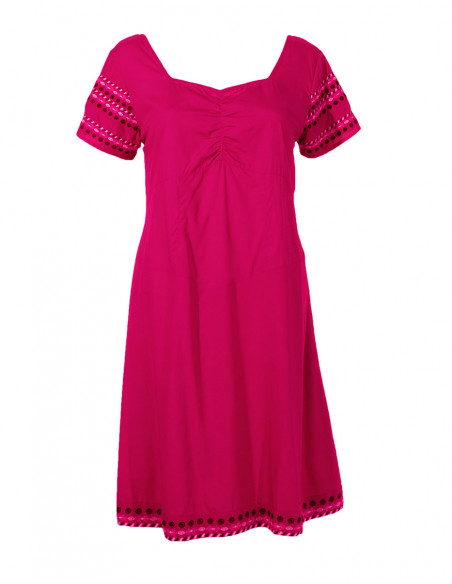 Rayon modal dress with embroideries