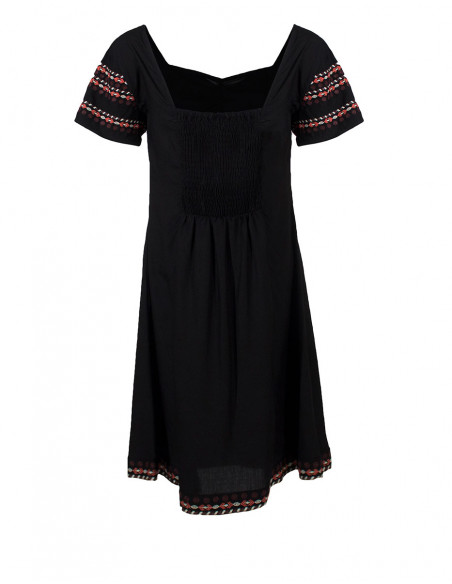 Rayon modal dress with embroideries