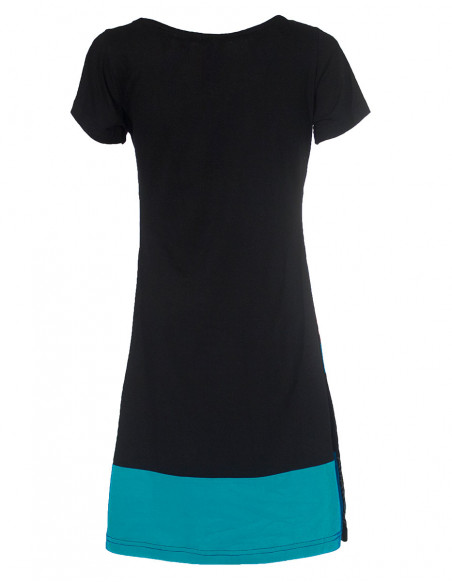 Knitted cotton dress with short sleeves