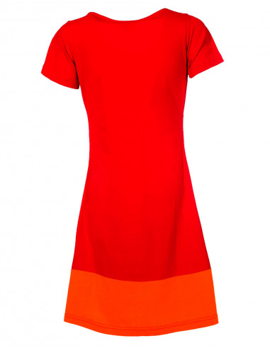 Knitted cotton dress with short sleeves