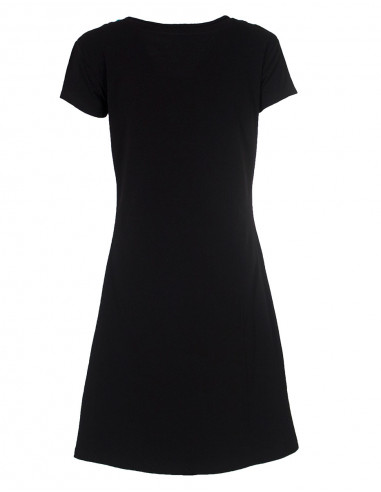 Knitted 97% cotton 3% spandex dress with short sleeves