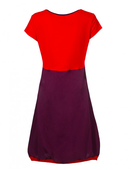 Cotton dress with short sleeves