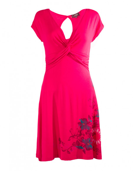 Robe manches courtes col V