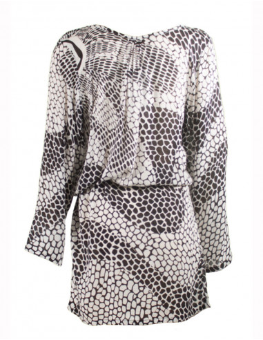 Minirobe Viscose Ceinture Manches 3/4