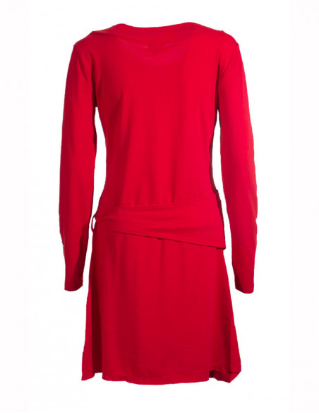 Robe manches longues à ceinture