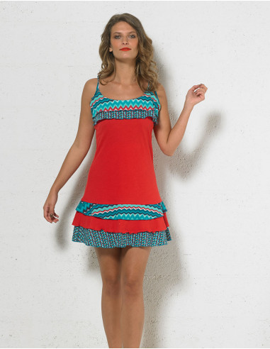 Robe courte à volants