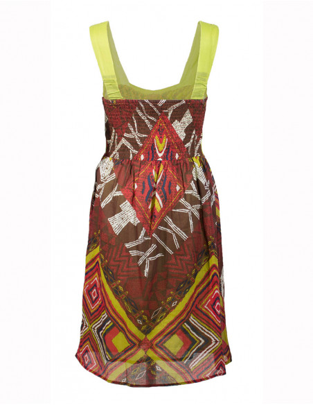 Cotton voile long dress with lining