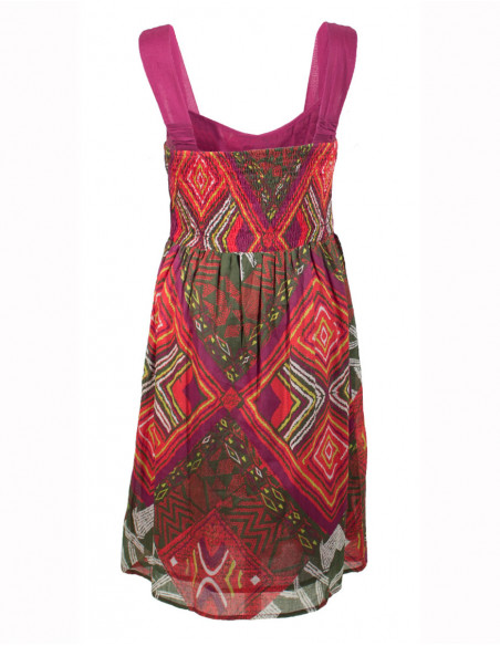 Cotton voile long dress with lining