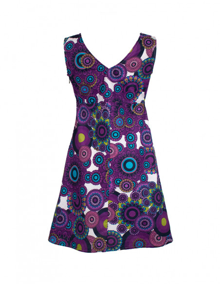 Robe courte coton imprimé