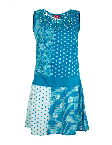 Cotton voile dress with lining