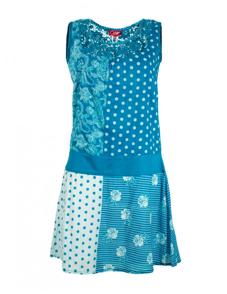 Cotton voile dress with lining