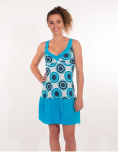 Robe courte imprimee coton...