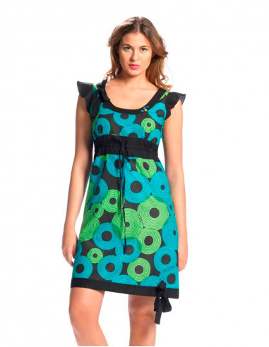 Robe courte imprime cercles 