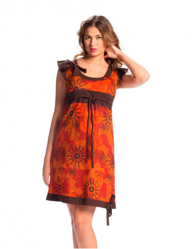 Robe courte imprime cercles 