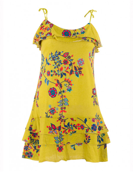 Robe Ethnique Maille Coton Imprime