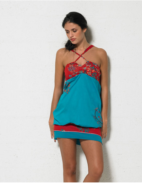 Robe courte imprime fleuri 