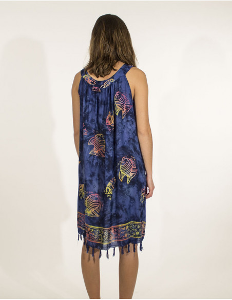 Rayon minidress dp with fringes