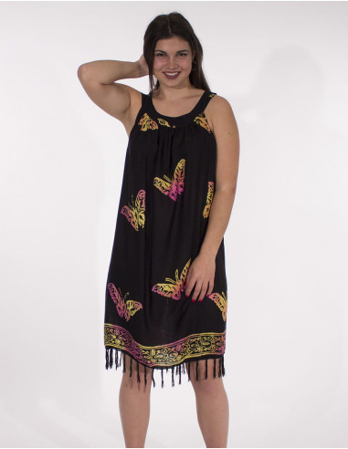 Rayon minidress dp with fringes