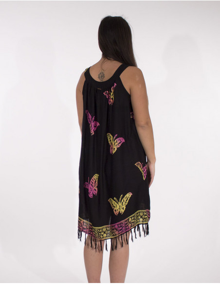 Rayon minidress dp with fringes