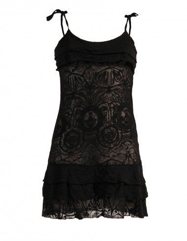 Knitted minidress with short sleeves