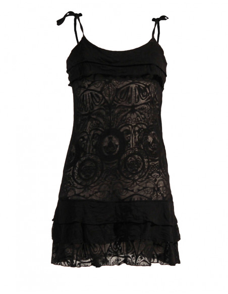 Knitted minidress with short sleeves