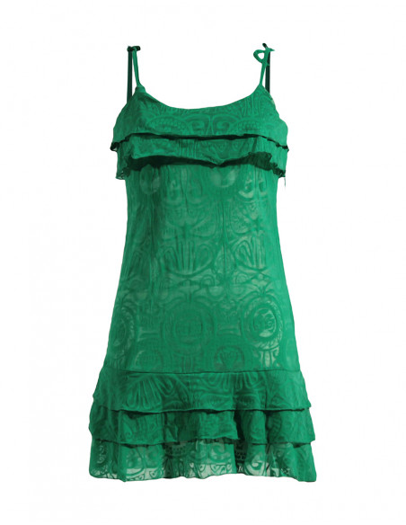 Knitted minidress with short sleeves