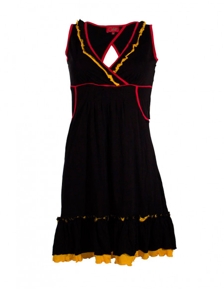 Bare back dress with ruffles