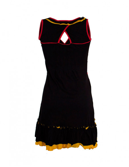 Bare back dress with ruffles