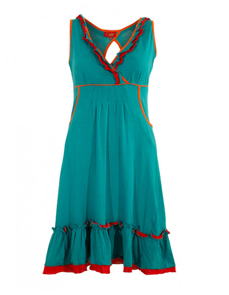 Robe courte à volants