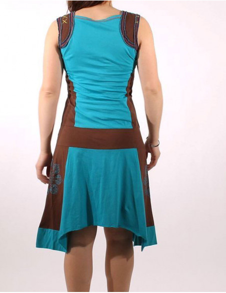 Robe courte asymétrique imprimée