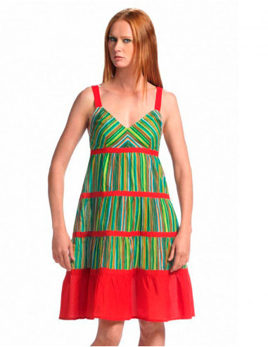 Minidress printed stripped