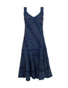 Embroidered viscose dress with large straps 2