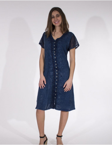 Robe manches courtes brodée