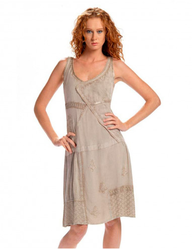 Rayon dress w/ embroideries sw