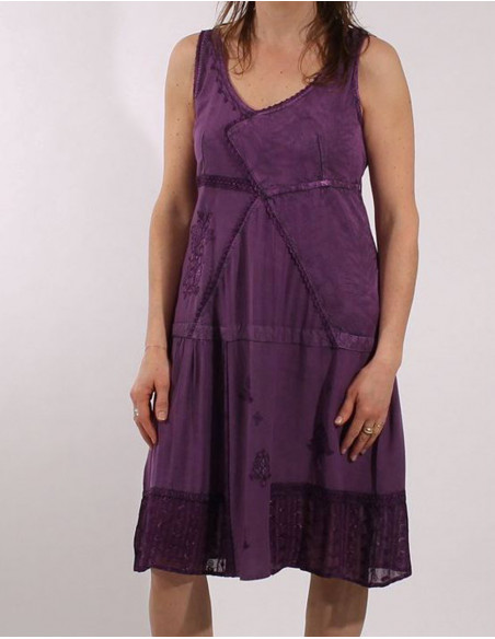 Rayon dress w/ embroideries sw