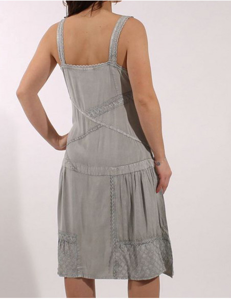 Rayon dress w/ embroideries sw