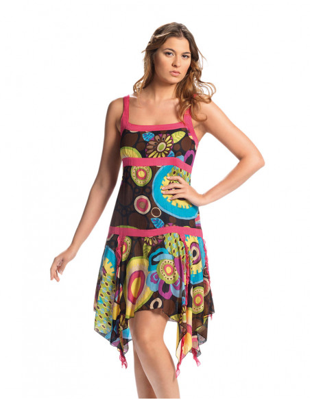 Robe coton asymétrique