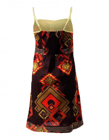 Cotton printed strapless minidress diamond