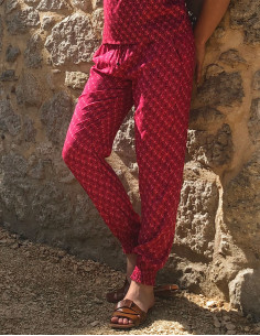 Pantalon Viscose Bas Smocke...