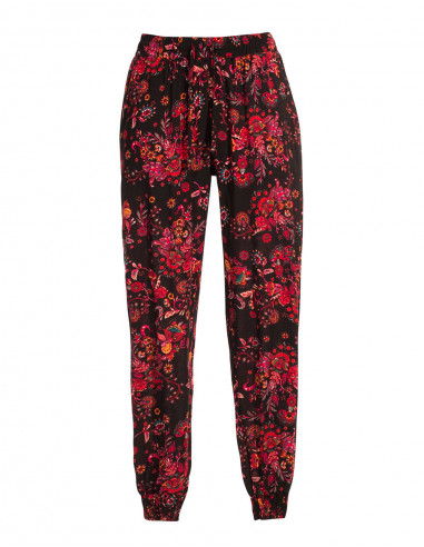 Pantalon Viscose Bas Smocke Imprime Rock