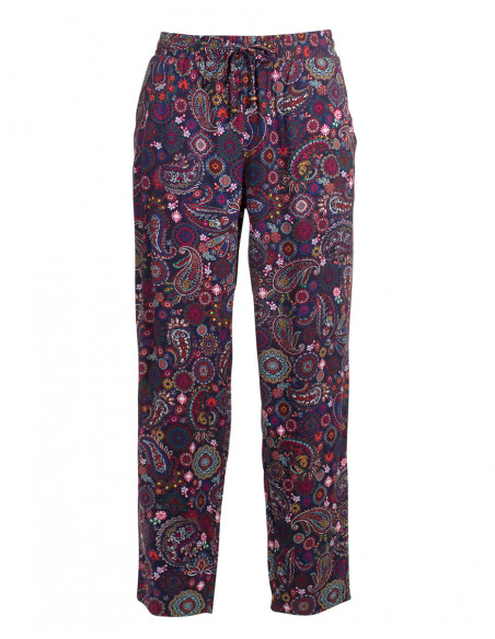 Rayon twill pant with jaipur print