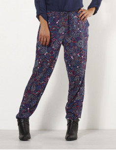 Rayon twill pant with...