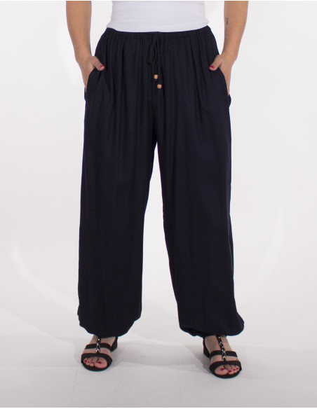 Plain viscose trousers
