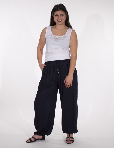 Plain viscose trousers