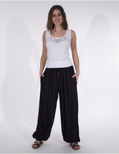 Plain viscose trousers