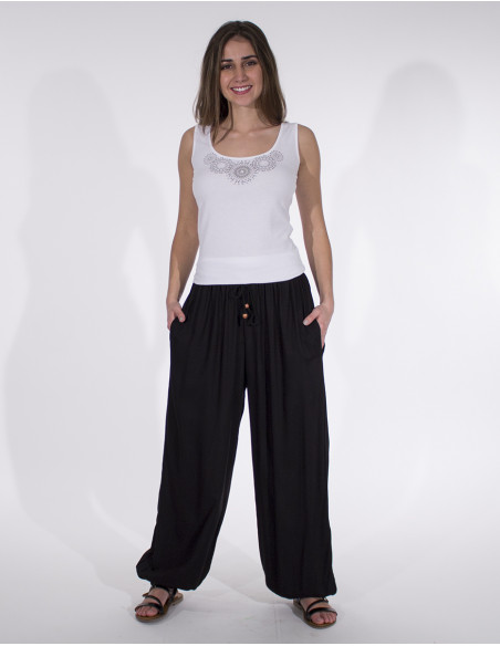 Plain viscose trousers