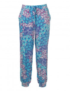 Rayon pant with peacock print 2
