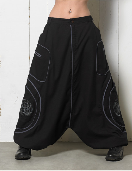 Cotton unisex sarouel with celtic embroideries